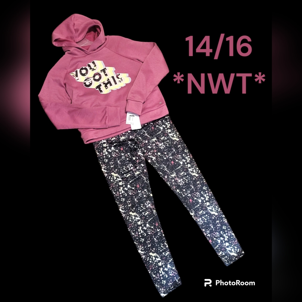*NWT* Girls Hoodie w Leggins Outfit 14/16 w thumbholes!